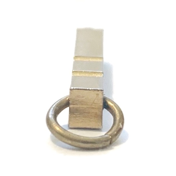 Metal Stamp or Typewriter Key “G” or “C” Necklace Pendant Keychain Gold Prism - Picture 4 of 6